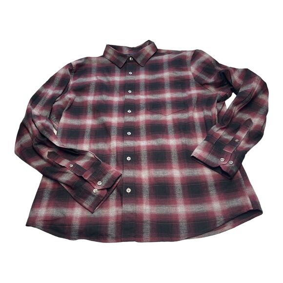 Apt. 9 Flannel Shirt Men's XL Red Black Check Stretch Standard Fit Button-Up - Picture 1 of 8